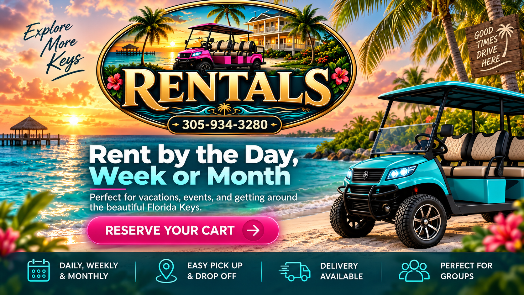 Rent by the Day week or month
